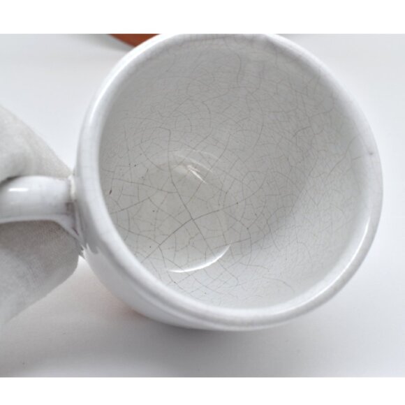 Hand Painted Terracotta Demitasse Cup / Saucer, Blue & White, Portugal, 1972 - Picture 9 of 11